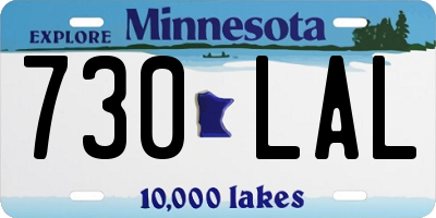 MN license plate 730LAL