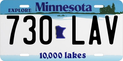 MN license plate 730LAV