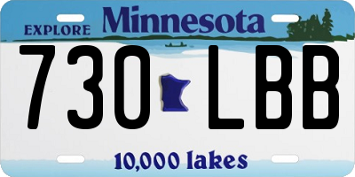MN license plate 730LBB