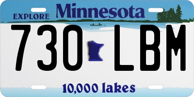 MN license plate 730LBM