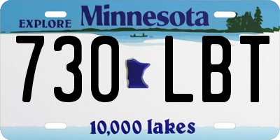 MN license plate 730LBT
