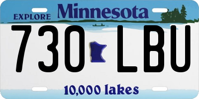 MN license plate 730LBU