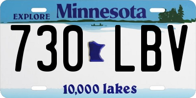 MN license plate 730LBV
