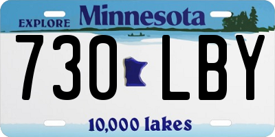 MN license plate 730LBY
