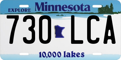 MN license plate 730LCA