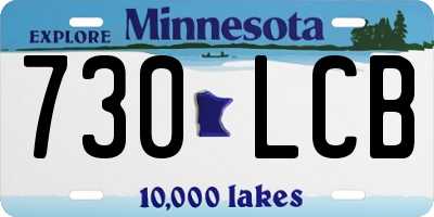 MN license plate 730LCB