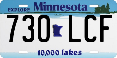 MN license plate 730LCF
