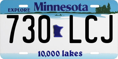 MN license plate 730LCJ