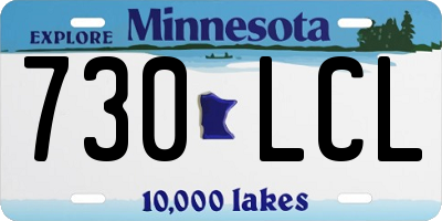 MN license plate 730LCL