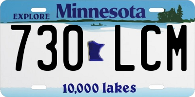 MN license plate 730LCM