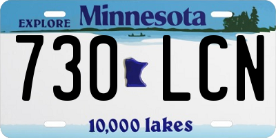 MN license plate 730LCN