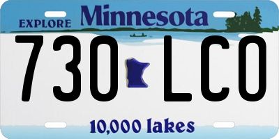 MN license plate 730LCO