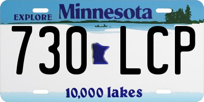 MN license plate 730LCP