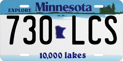 MN license plate 730LCS