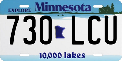 MN license plate 730LCU