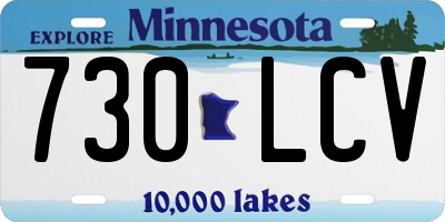 MN license plate 730LCV