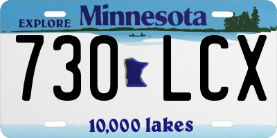 MN license plate 730LCX