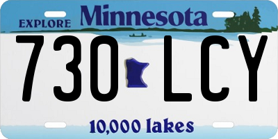 MN license plate 730LCY