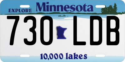 MN license plate 730LDB