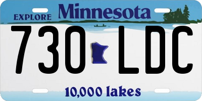 MN license plate 730LDC