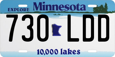 MN license plate 730LDD