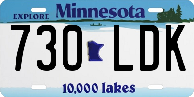 MN license plate 730LDK