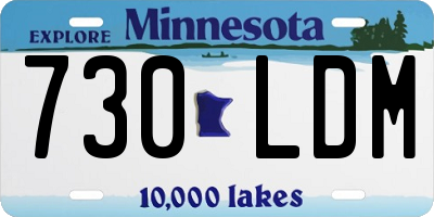 MN license plate 730LDM