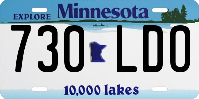 MN license plate 730LDO