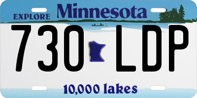 MN license plate 730LDP