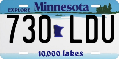 MN license plate 730LDU
