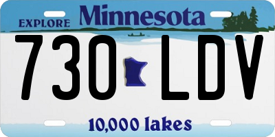MN license plate 730LDV