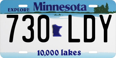 MN license plate 730LDY