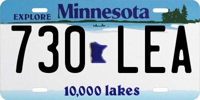 MN license plate 730LEA