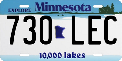 MN license plate 730LEC