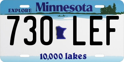 MN license plate 730LEF