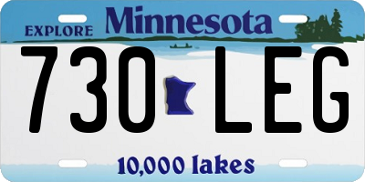 MN license plate 730LEG