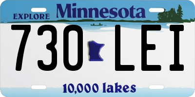 MN license plate 730LEI