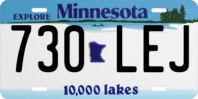 MN license plate 730LEJ