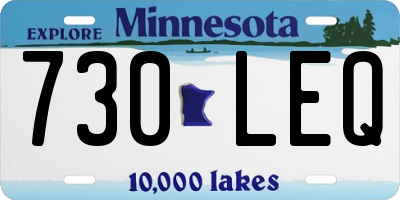 MN license plate 730LEQ