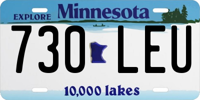 MN license plate 730LEU