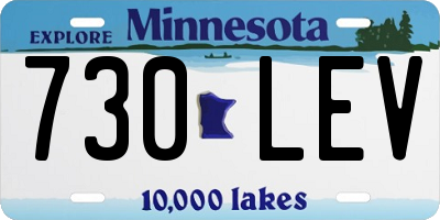 MN license plate 730LEV