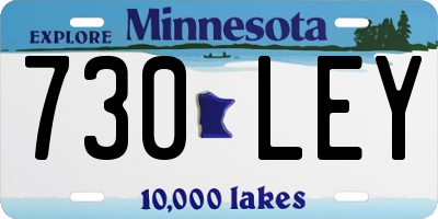 MN license plate 730LEY