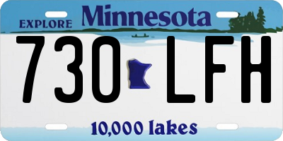 MN license plate 730LFH