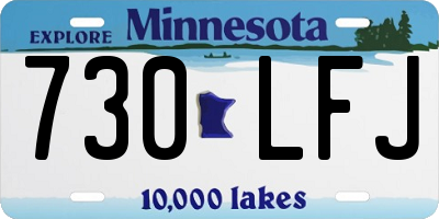 MN license plate 730LFJ