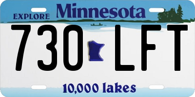 MN license plate 730LFT