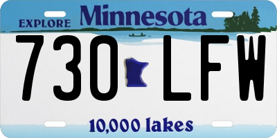MN license plate 730LFW