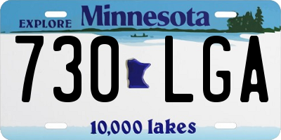 MN license plate 730LGA
