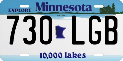 MN license plate 730LGB