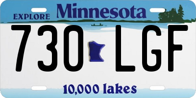 MN license plate 730LGF