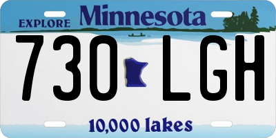 MN license plate 730LGH